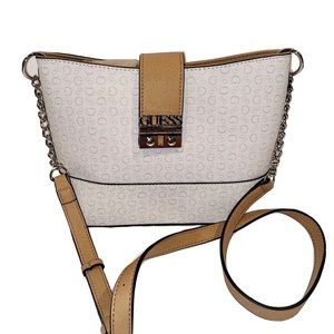 New White Guess Purse Crossbody Bag Satchel NWT Eggshell Kinga SV765914